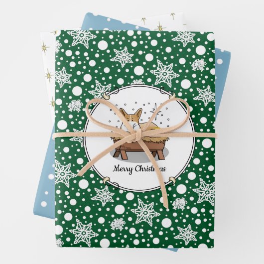 kerstfeest Pembroke Welsh Corgi (red1) Fun Inpakpapier Vel (In situ)