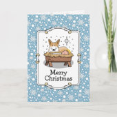 kerstfeest Pembroke Welsh Corgi (red1) Fun Kaart (Voorkant)