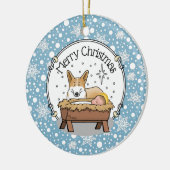 kerstfeest Pembroke Welsh Corgi (red1) Fun Keramisch Ornament (Links)