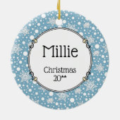 kerstfeest Pembroke Welsh Corgi (red1) Fun Keramisch Ornament (Achterkant)