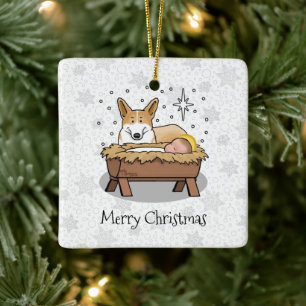 kerstfeest Pembroke Welsh Corgi (red1) Fun Keramisch Ornament