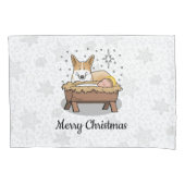 kerstfeest Pembroke Welsh Corgi (red1) Fun Kussensloop (Voorkant-Links)