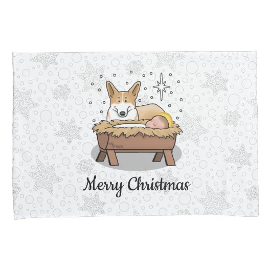 kerstfeest Pembroke Welsh Corgi (red1) Fun Kussensloop (Voorkant-Rechts)