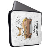 kerstfeest Pembroke Welsh Corgi (red1) Fun Laptop Sleeve (Voorkant Rechts)