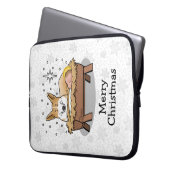 kerstfeest Pembroke Welsh Corgi (red1) Fun Laptop Sleeve (Voorkant Links)