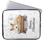 kerstfeest Pembroke Welsh Corgi (red1) Fun Laptop Sleeve (Voorkant)
