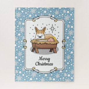 kerstfeest Pembroke Welsh Corgi (red1) Fun Legpuzzel