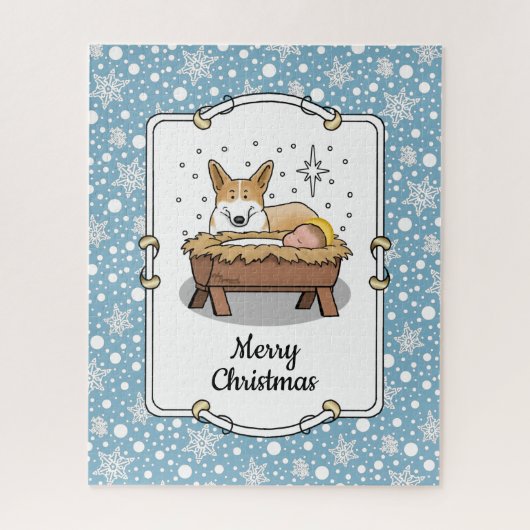 kerstfeest Pembroke Welsh Corgi (red1) Fun Legpuzzel (Verticaal)