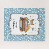 kerstfeest Pembroke Welsh Corgi (red1) Fun Legpuzzel (Horizontaal)