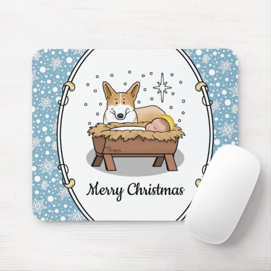 kerstfeest Pembroke Welsh Corgi (red1) Fun Muismat (Met muis)