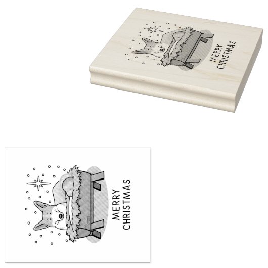 kerstfeest Pembroke Welsh Corgi (red1) Fun Rubberstempel (Gestempeld)