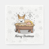 kerstfeest Pembroke Welsh Corgi (red1) Fun Servet (Voorkant)