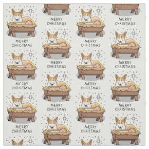 kerstfeest Pembroke Welsh Corgi (red1) Fun Stof