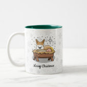 kerstfeest Pembroke Welsh Corgi (red1) Fun Tweekleurige Koffiemok (Links)