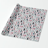 KERSTFEEST PENGUIN PARTY CADEAUPAPIER (Uitgerold)