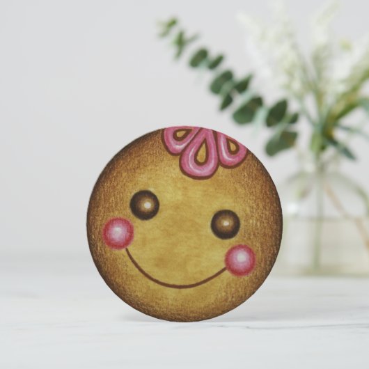 Kerstfeest peperkoek Cookie Uitnodigingen (Staand voorkant)