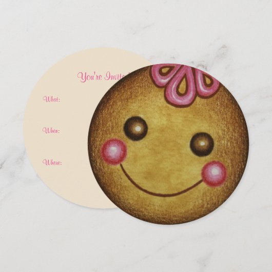 Kerstfeest peperkoek Cookie Uitnodigingen (Voorkant / Achterkant)