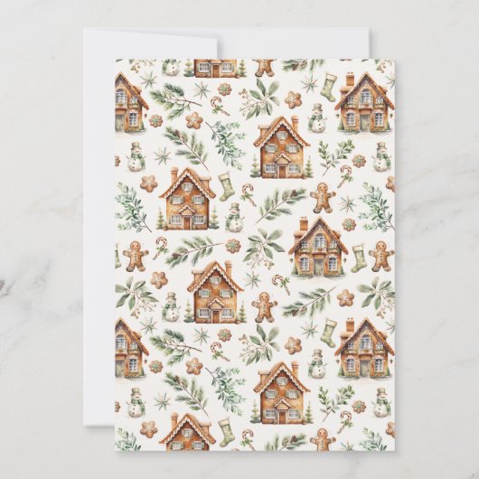 Kerstfeest peperkoek kaart (Achterkant)