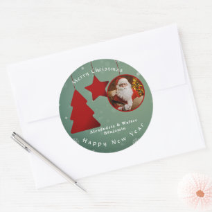  kerstfeest personaliseren ronde sticker