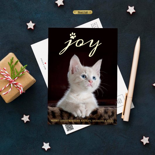 kerstfeest | Pet Photo Real Folie Feestdagen Briefkaart