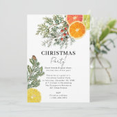 Kerstfeest Pijnbomen & Citroen Winter Botanisch Kaart (Staand voorkant)