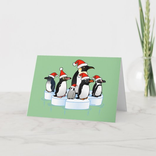 Kerstfeest Pinguïn Feestdagen Kaart (Voorkant)
