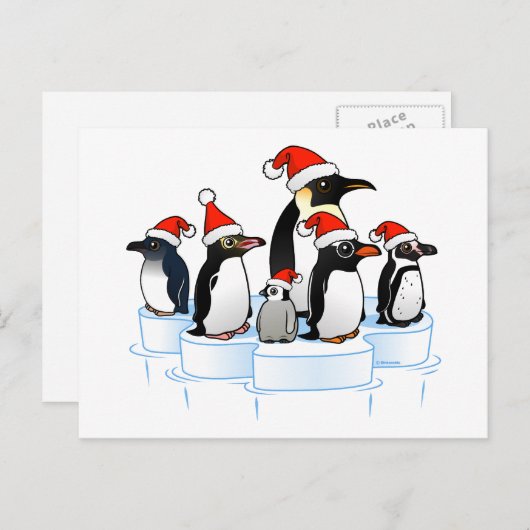 Kerstfeest Pinguïn Feestdagenkaart (Voorkant / Achterkant)