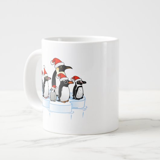 Kerstfeest Pinguïn Grote Koffiekop (Links)