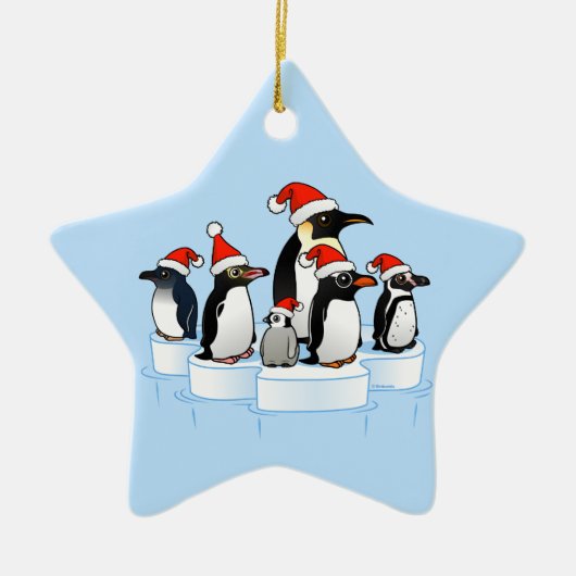 Kerstfeest Pinguïn Keramisch Ornament (Voorkant)