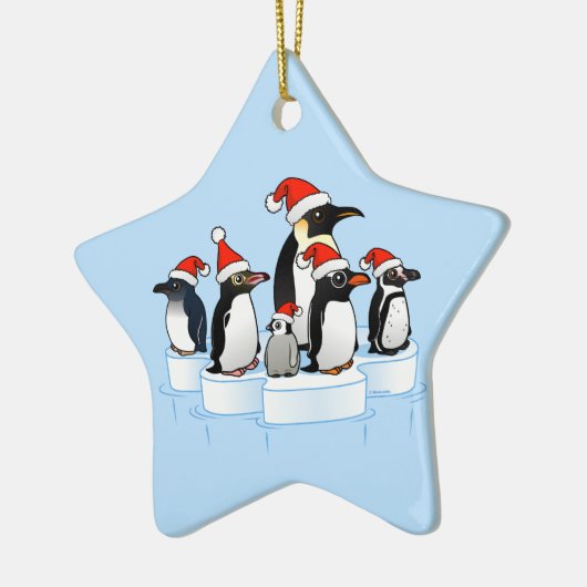 Kerstfeest Pinguïn Keramisch Ornament (Links)