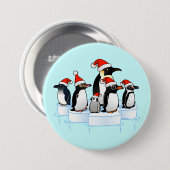 Kerstfeest Pinguïn Ronde Button 7,6 Cm (Voorkant /achterkant)