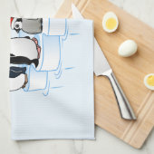 Kerstfeest Pinguïn Theedoek (Quarter Fold)