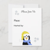 Kerstfeest Pinguïn Uitnodigingen (Achterkant)