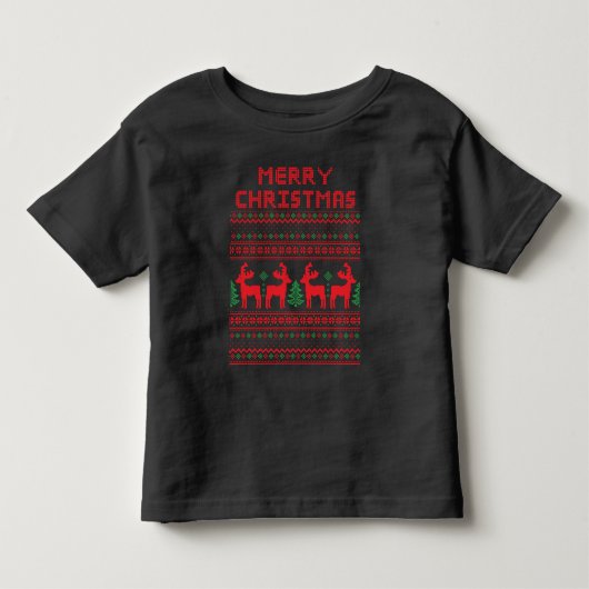 KERSTFEEST PIXEL ART STIJL T-Shirt (Voorkant)