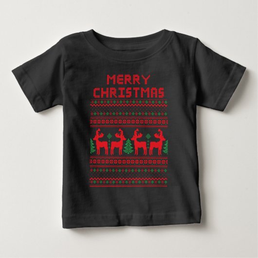 KERSTFEEST PIXEL ART STIJL T-Shirt (Voorkant)