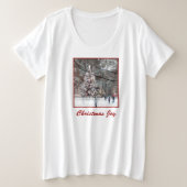 'Kerstfeest' plus T-shirt met groot formaat (Design voorkant)