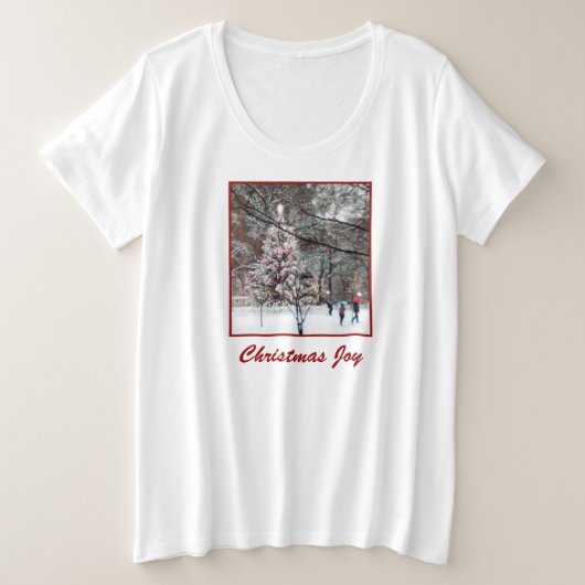 'Kerstfeest' plus T-shirt met groot formaat (Design voorkant)