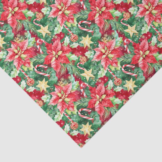 Kerstfeest Poinsettia Bloemen Tissuepapier (Detail)