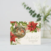 Kerstfeest Poinsettias Vrolijk Kerstfeest Briefkaart (Staand voorkant)