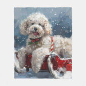 Kerstfeest Poodelhond Fleece Deken (Voorkant)