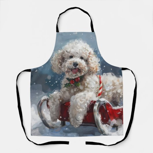 Kerstfeest Poodelhond Schort (Voorkant)