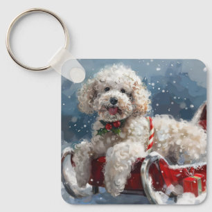 Kerstfeest Poodelhond Sleutelhanger