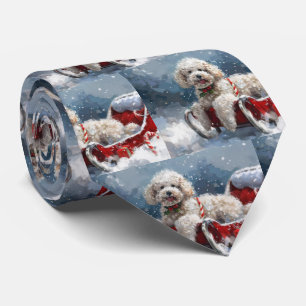 Kerstfeest Poodelhond Stropdas