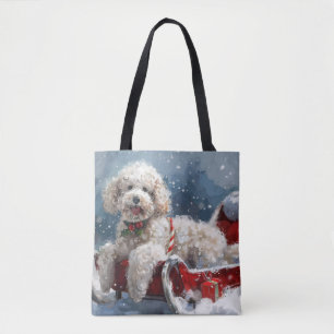 Kerstfeest Poodelhond Tote Bag