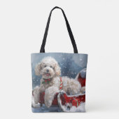 Kerstfeest Poodelhond Tote Bag (Achterkant)