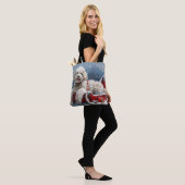 Kerstfeest Poodelhond Tote Bag (Op model)