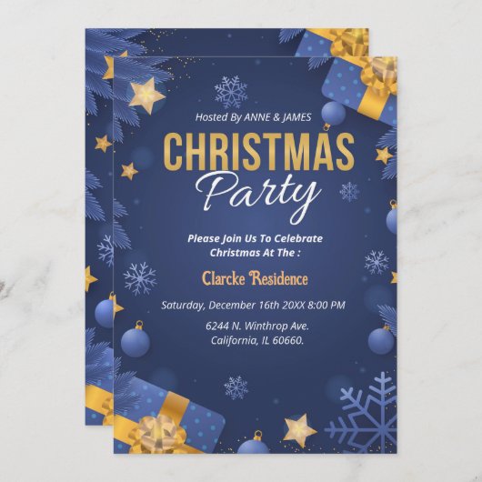 Kerstfeest Poster Sjabloon Kaart (Voorkant / Achterkant)