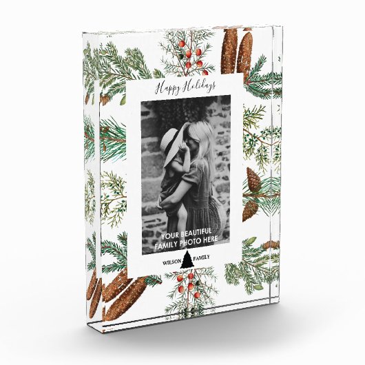 Kerstfeest Prettige feestdagen familie foto's blok (Links)