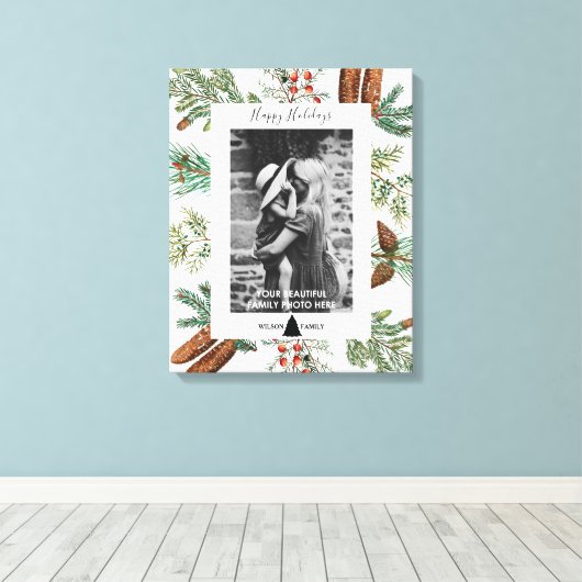 Kerstfeest Prettige feestdagen serie Foto Canvas Afdruk (Insitu (Houten vloer))