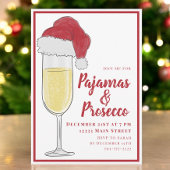 Kerstfeest Pyjama's en Prosecco Kaart